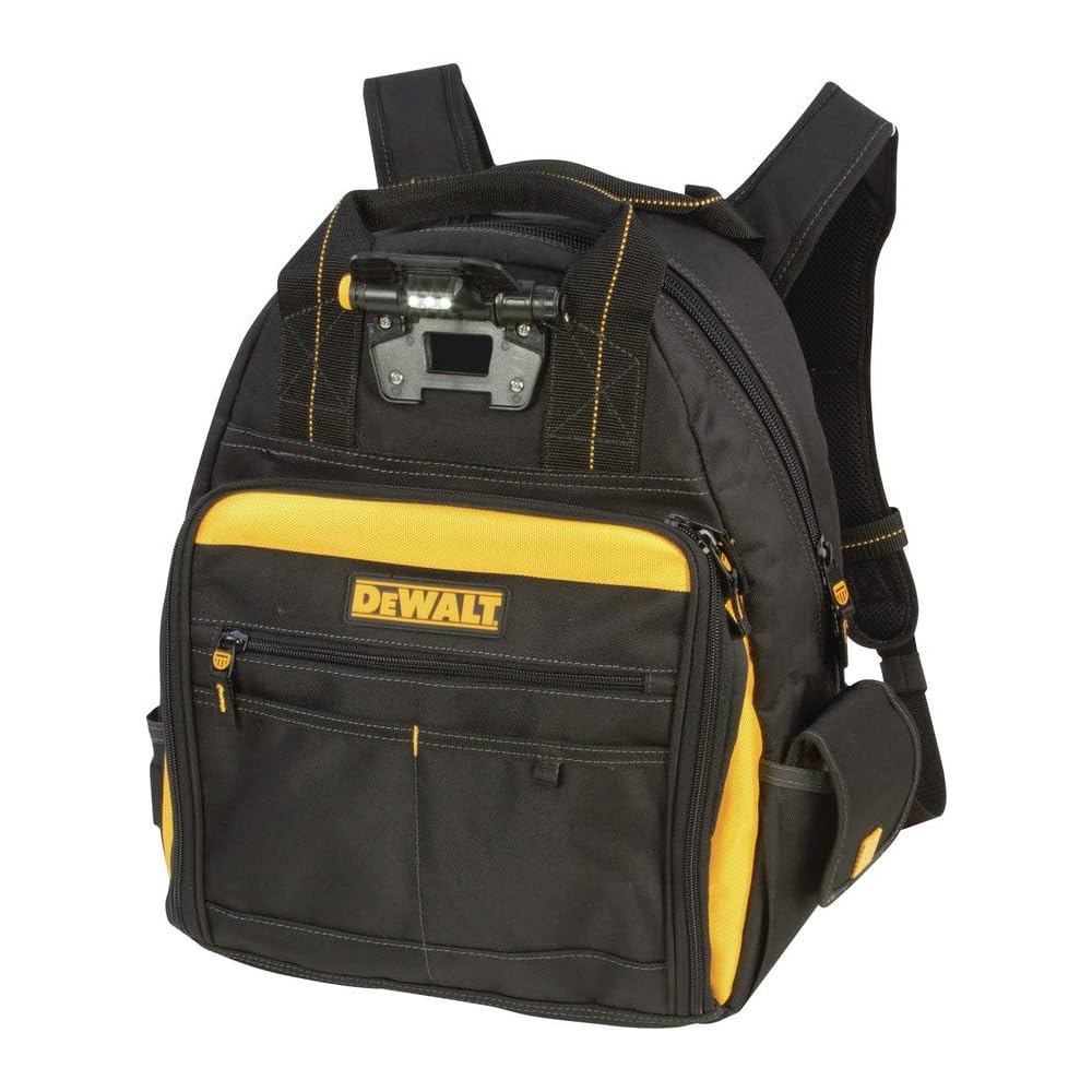 DEWALT DGL523 Lighted Tool Backpack Bag, 57-Pockets -