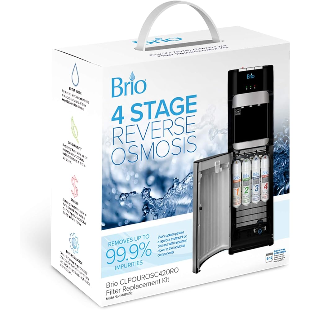 Brio 4 Stage RO Reverse Osmosis Water Cooler Filter Replacement Kit | for Brio Water Dispenser Models: CLPOURO420SCV2 & CLPOUROSC420RO : Tools & Home Improvement