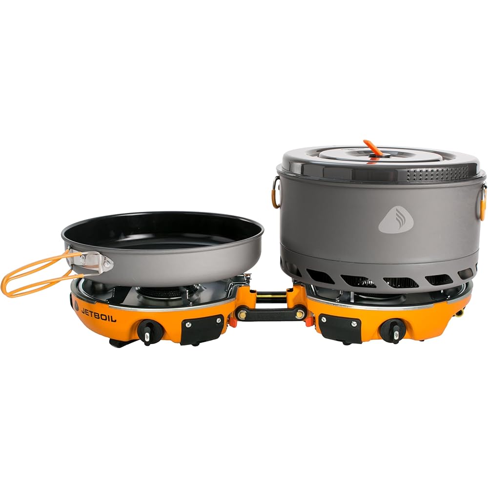 Jetboil Genesis Basecamp Camping and Overlanding Stove Cooking System with Camping Cookware Orange : Sports & Outdoors