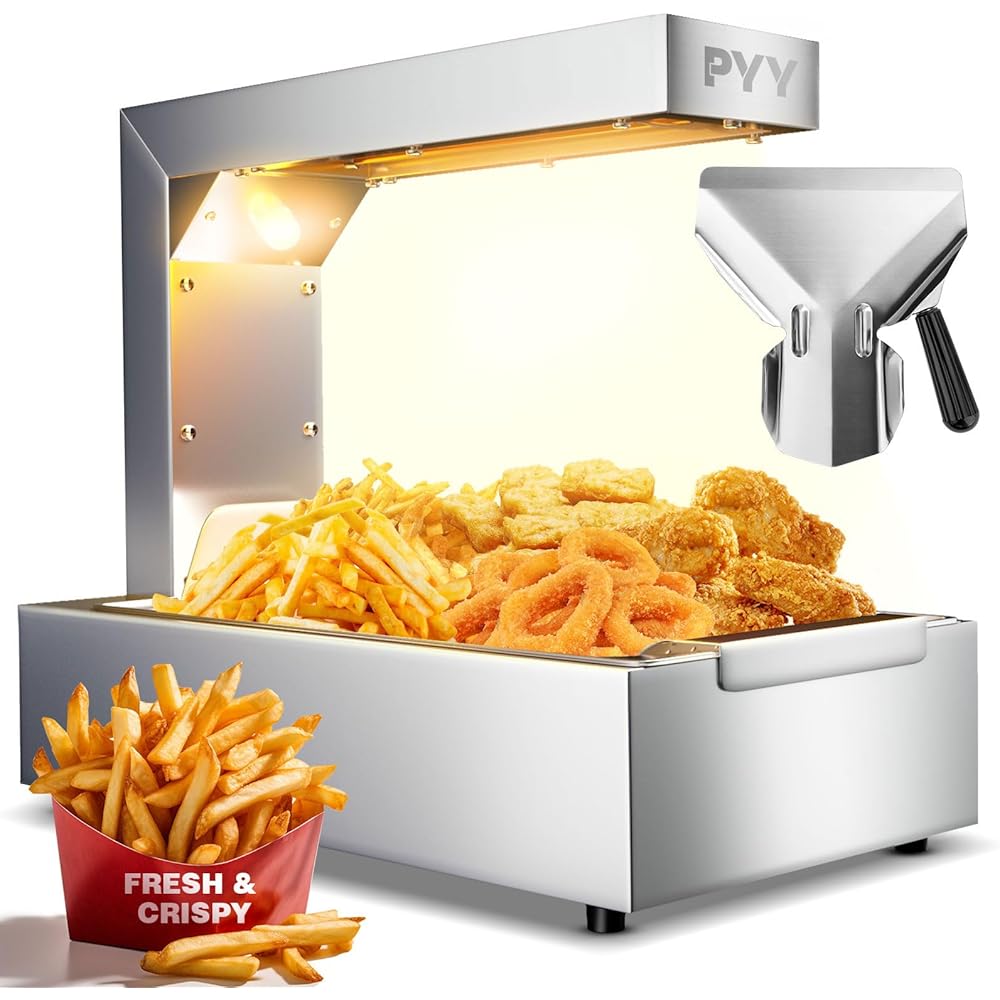 PYY French Fry Warmer - Commercial Food Heat Lamp Food Warmer Light 122°F Free-Standing Warming Fry Dump Station Countertop Fries Warmer Commercial Food Warmer for Chips Churros Buffet Restaurant : Industrial & Scientific