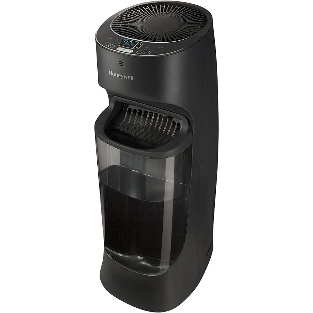 Honeywell Top Fill Tower Humidifier, Digital Humidistat, Black – Cool Mist Humidifier for Bedroom, Home or Office with Space Saving Tower Design : Home & Kitchen