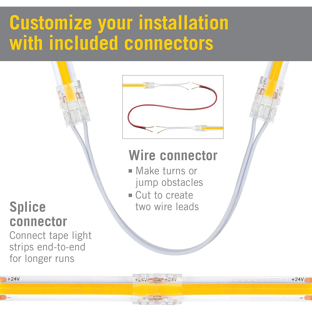Armacost Lighting RibbonFlex Pro 24V White COB LED Strip Light Tape 3000K, 315 Lumens/Ft, 10M 172250 : Tools & Home Improvement