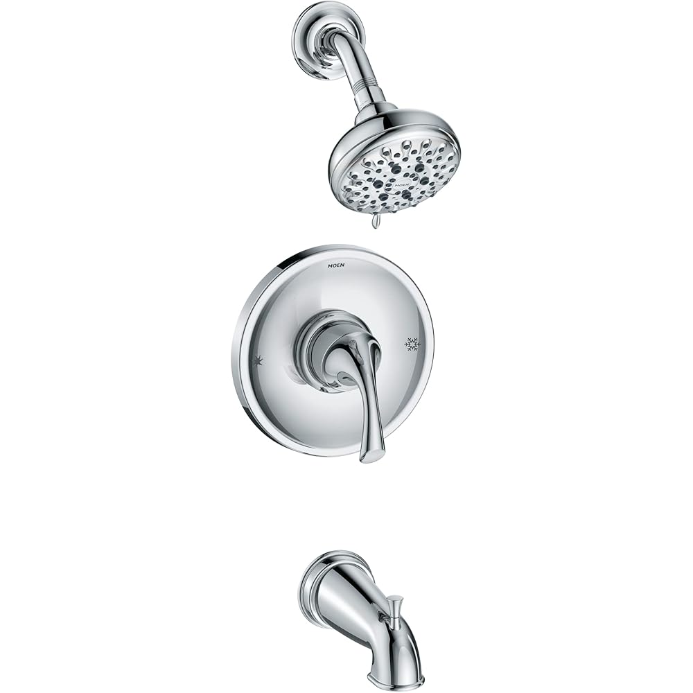 Moen Idora Chrome Posi-Temp Tub and Shower Set with Showerhead, Lever Handle, Tub Spout and Valve Included, 82115 -