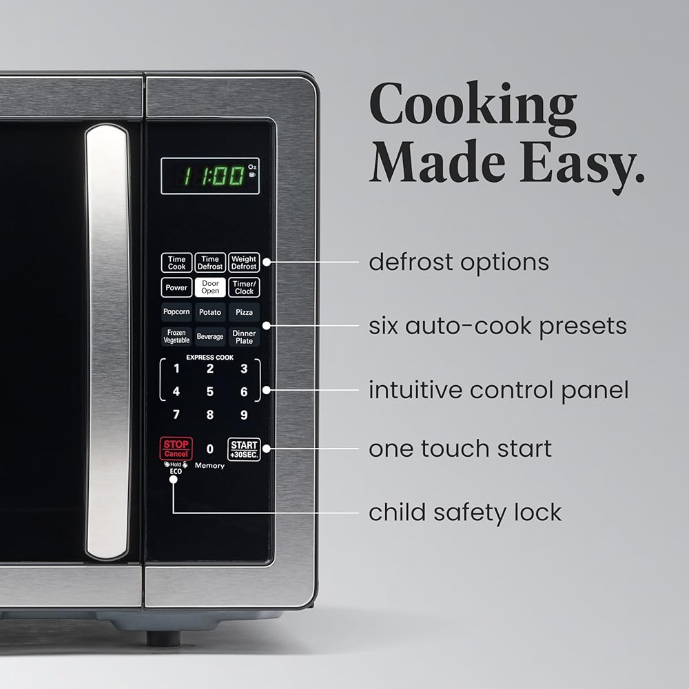 Farberware FMWO11AHTBKB 1.1 Cu. Ft. Stainless Steel Countertop Microwave Oven: Home & Kitchen