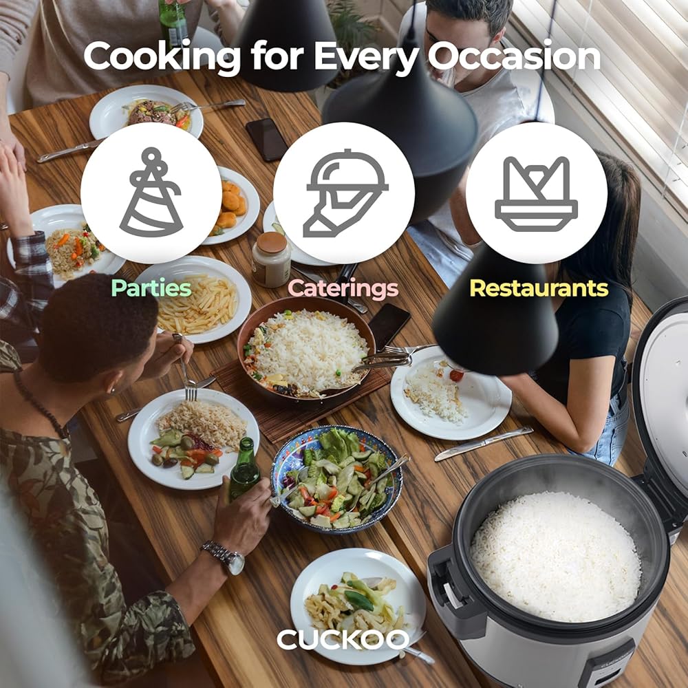 CUCKOO CR-3032 30-Cup (Uncooked) / 60-Cup (Cooked) Large Capacity Commercial Rice Cooker & Warmer with Nonstick Inner Pot, Switch Press (Silver/Black) : Industrial & Scientific