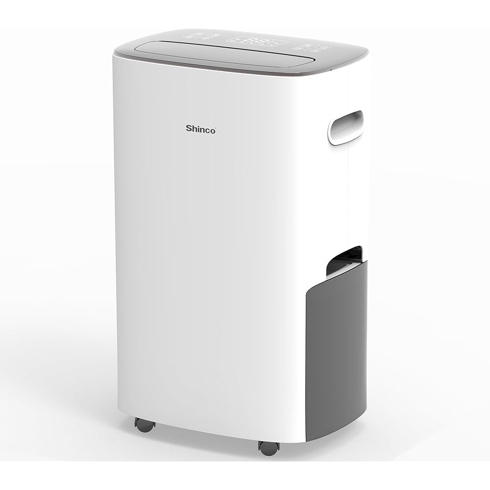 - Shinco 86 Pints Dehumidifier for Home and Basements, 5000 Sq.Ft Dehumidifiers with Drain Hose, Auto or Manual Drainage, Auto Defrost, Quietly Remove Moisture, Intelligent Humidity Control, 24HR Timer
