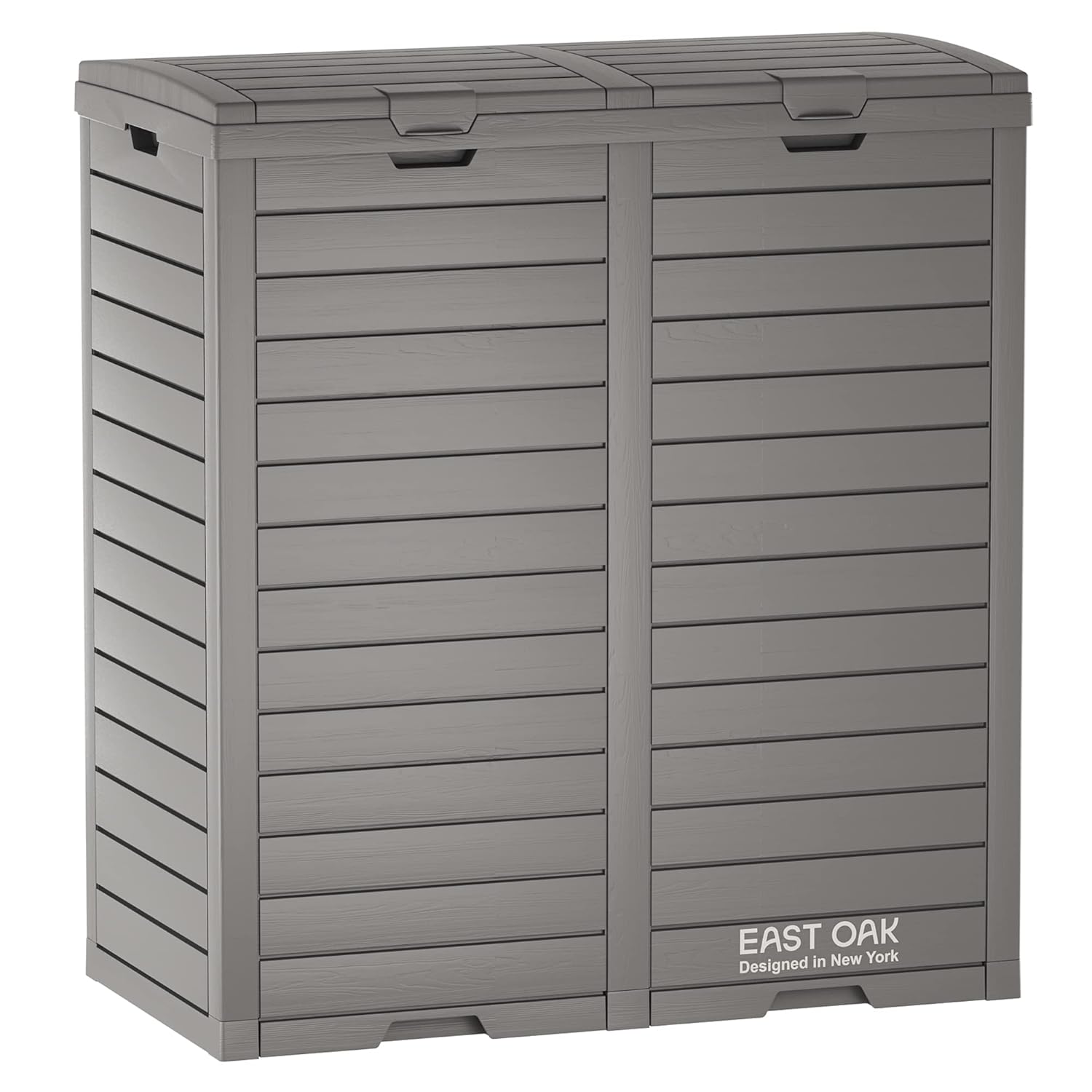 : EAST OAK 76 Gallon Outdoor Trash Can | Waterproof Resin Garbage Can with Tiered Lid & Drip Tray | Outside Trash Bin for Patio | Kitchen, Backyard & Deck | Gray Color : Patio, Lawn & Garden