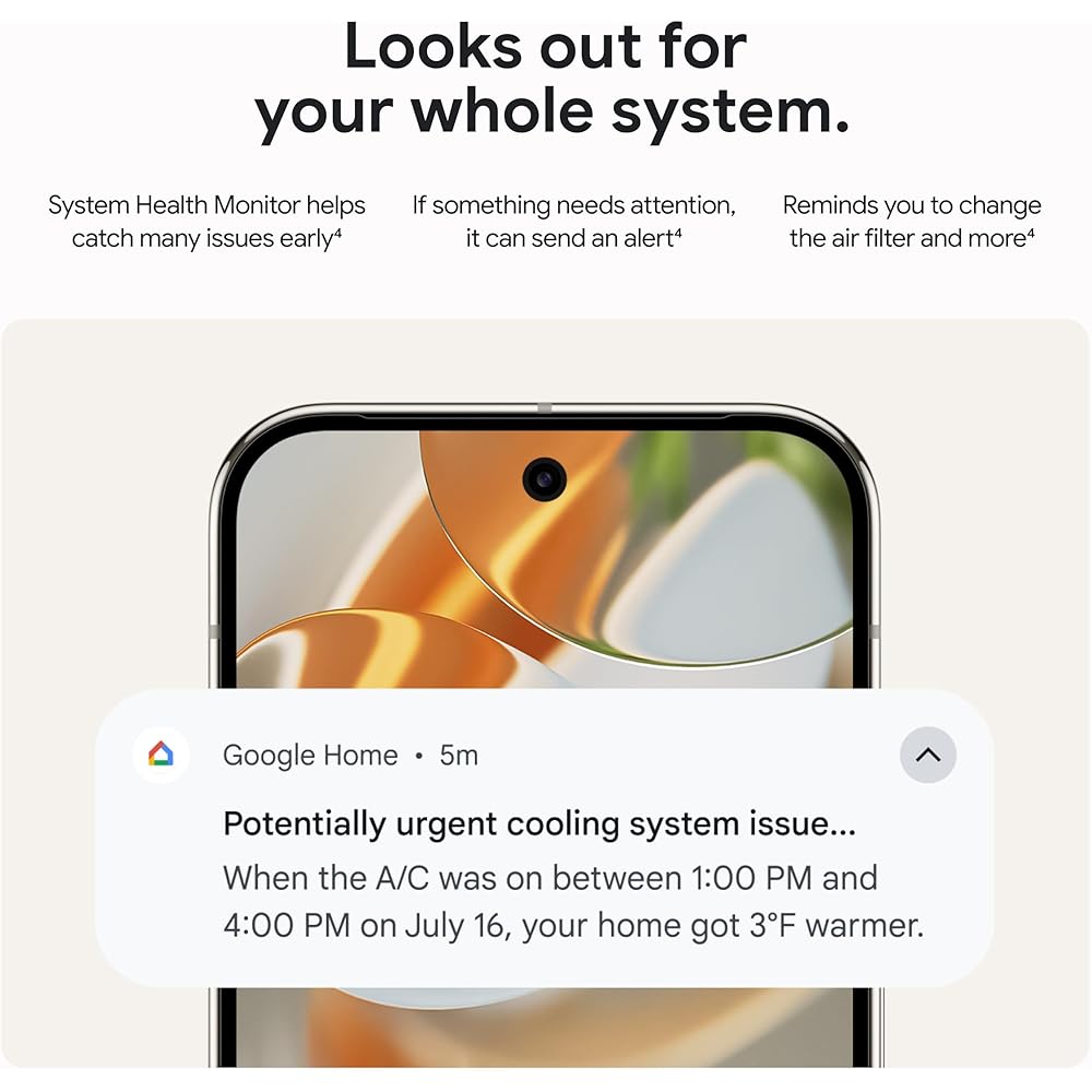 Google Nest Learning Thermostat (4th Gen, 2024) with Nest Temperature Sensor - Energy Saving Smart Thermostat - Works with Alexa, Apple HomeKit and Google Home App - Polished Obsidian -