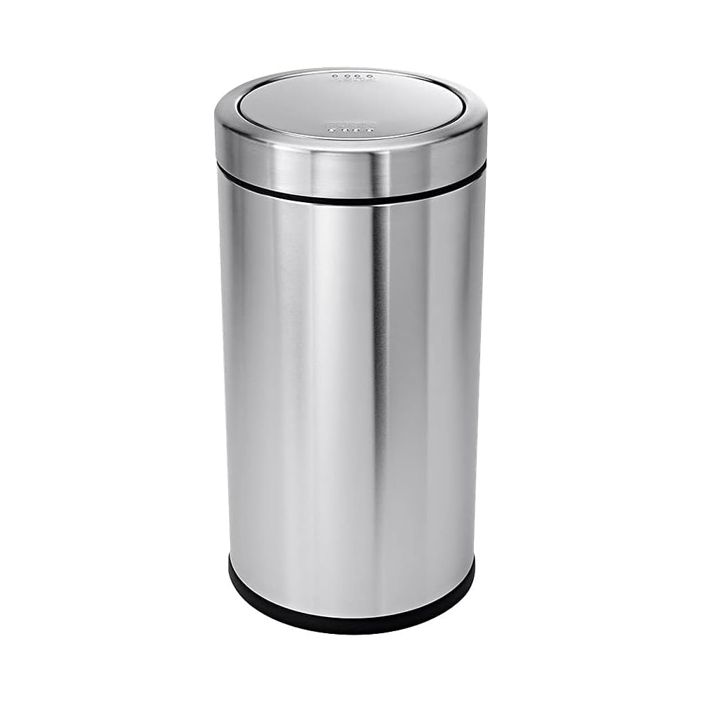 simplehuman 55 Liter / 14.5 Gallon Commercial Swing Top Trash Can, ADA-Compliant, 11-20 Gallons, Brushed Stainless Steel