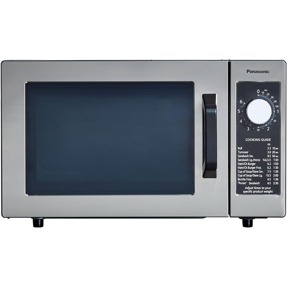 Panasonic NE-1025F Compact Light-Duty Countertop Commercial Microwave Oven with 6-Minute Electronic Dial Control Timer, Bottom Energy Feed, 1000W, 0.8 Cu. Ft. Capacity Silver : Home & Kitchen