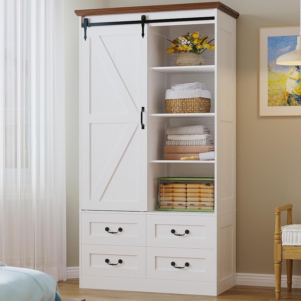 IRONCK Armoire Wardrobe Closet with 4 Drawers,71