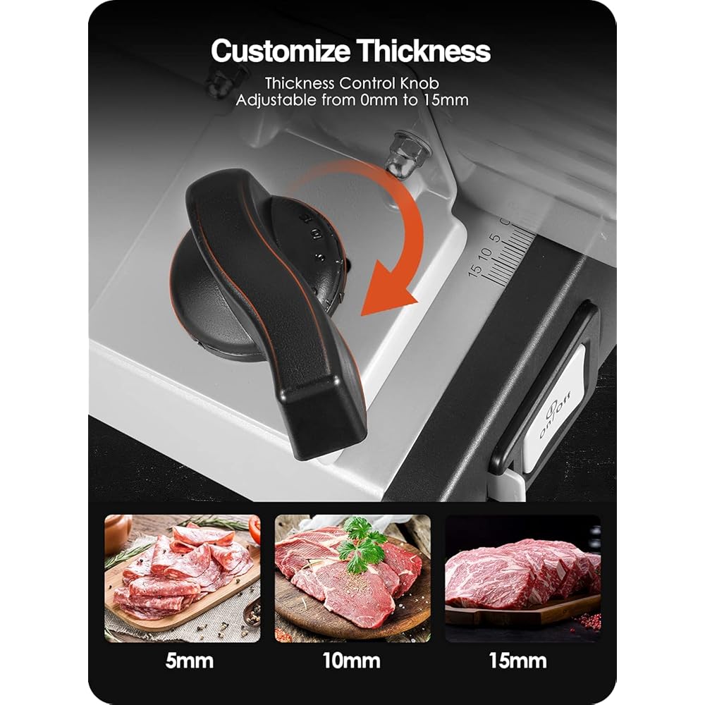 Meat Slicer 200W Electric Deli Food Slicer with 2 Removable 7.5
