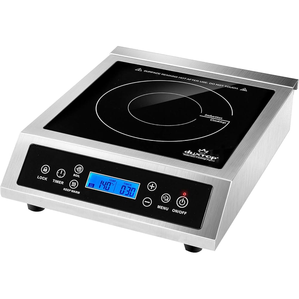 Duxtop Professional Portable Induction Cooktop, Commercial Range Countertop Burner, 1800 Watts Induction Burner with Sensor Touch and LCD Screen, P961LS/BT-C35-D, Silver/Black: Home & Kitchen