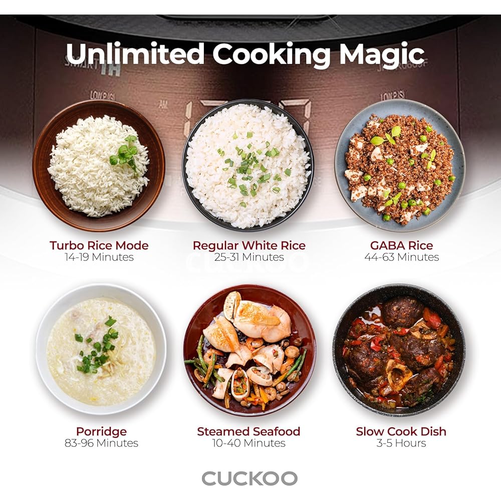 CUCKOO CRP-JHR1009F 10-Cup (Uncooked) / 20-Cup (Cooked) Induction Heating Pressure Rice Cooker with Nonstick Inner Pot, 16 Menu Options, Fuzzy Logic Tech, 3 Voice Guide, Auto Clean (Copper/Black): Home & Kitchen