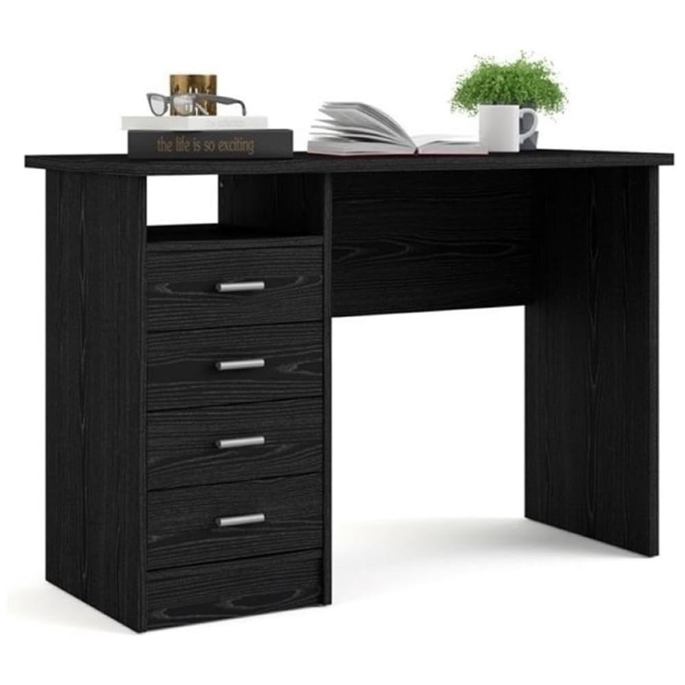 Tvilum Desk with 4 Drawers, Black Woodgrain : Home & Kitchen