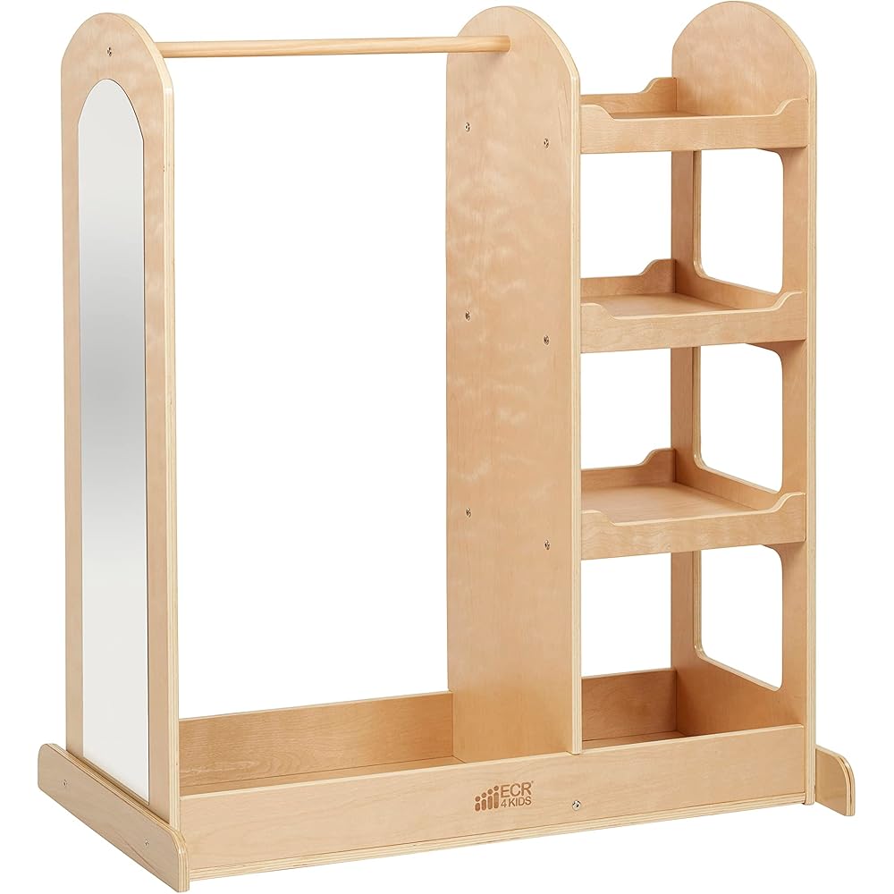 ECR4Kids Dress Up Center with Mirrors, Costume Organizer, Natural : Home & Kitchen