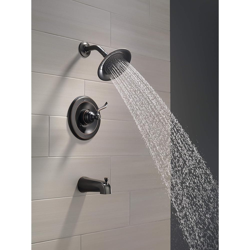 Delta Windemere 14 Series Bathtub and Shower Faucet Set, Oil Rubbed Bronze Shower Head and Handle Set, Valve Trim Kit, Oil Rubbed Bronze BT14496-OB (Valve Not Included) - Bathtub And Showerhead Faucet Systems -