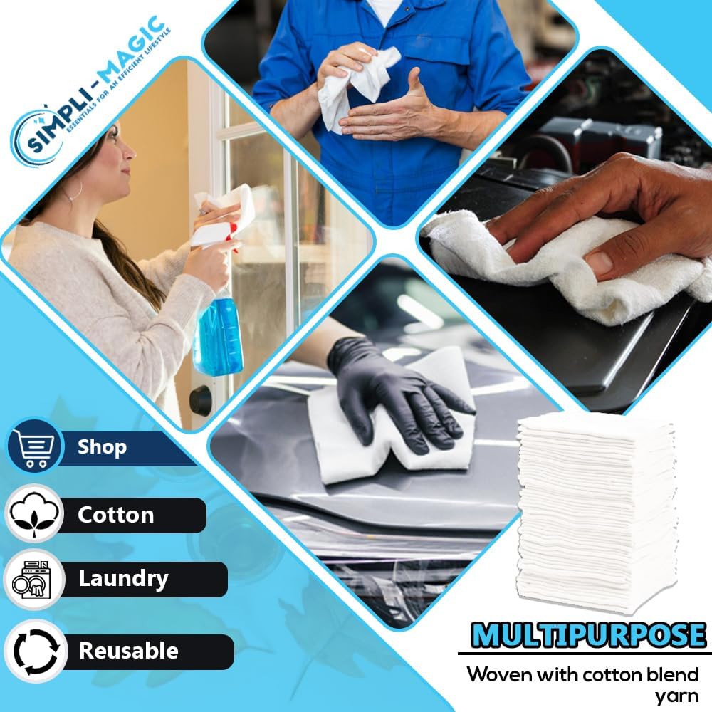 Simpli-Magic 79170 Shop Towels, White, 500 Pack : Health & Household