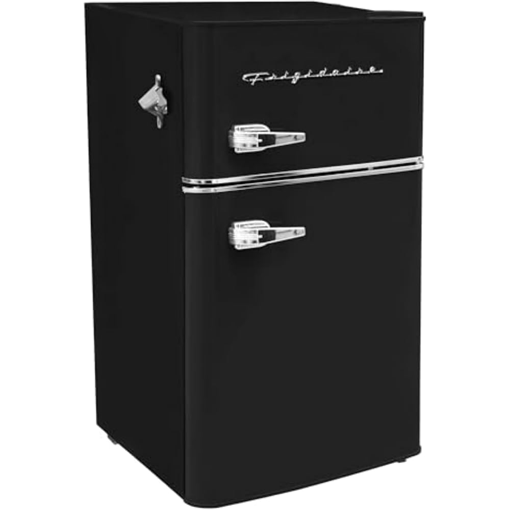 Frigidaire EFR840 Retro Mini Fridge with Freezer & Side Bottle Opener - Small 2 Door Refrigerator for Office Bar or College Dorm Room - 3.2 Cu Ft, Black : Home & Kitchen