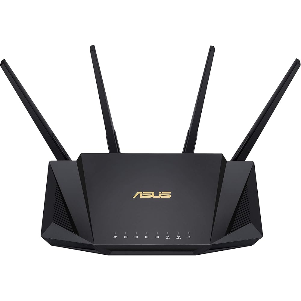 ASUS RT-AX3000 Ultra-Fast Dual Band Gigabit Wireless Router - Next Gen WiFi 6, Adaptive QoS, and AiProtection by Trend Micro | 1x WAN, 4x 1G LAN, 1x USB 3.0 - AiMesh Compatible