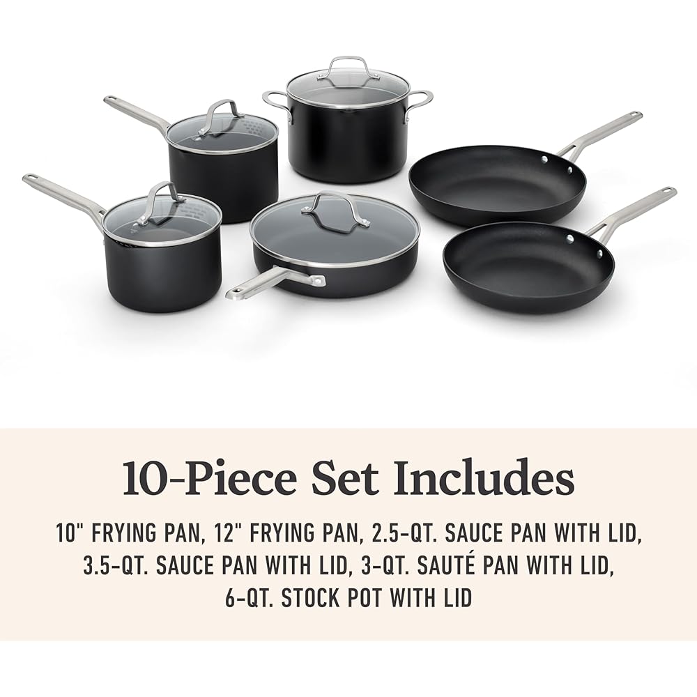 Calphalon® Hard-Anodized Nonstick 10-Piece Cookware Set: Home & Kitchen