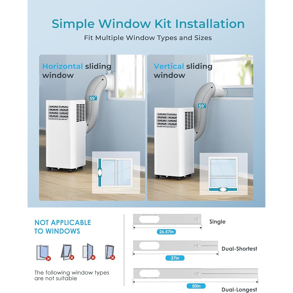 EUHOMY 10000 Btu Portable Air Conditioners, 4 in 1 Portable AC with Cool, Dry, Fan, Sleep Modes, Room Air Conditioners with 52dB & 24H Timer, with Remote, for Bedroom, Rooms, Apartment up to 450 Sq.Ft : Home & Kitchen