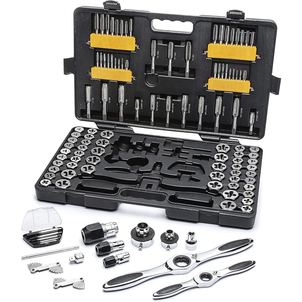 GEARWRENCH 114 Piece Ratcheting Tap and Die Set | SAE & Metric | 82812 - Adjustable Wrenches -