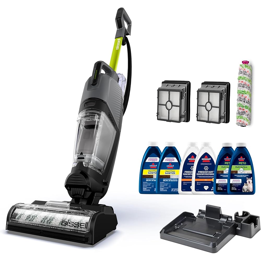 BISSELL® CrossWave® HydroSteam™ Deluxe Wet Dry Vac, Multi-Purpose Vacuum, Wash, and Steam, Formula Included, Green, 3515G