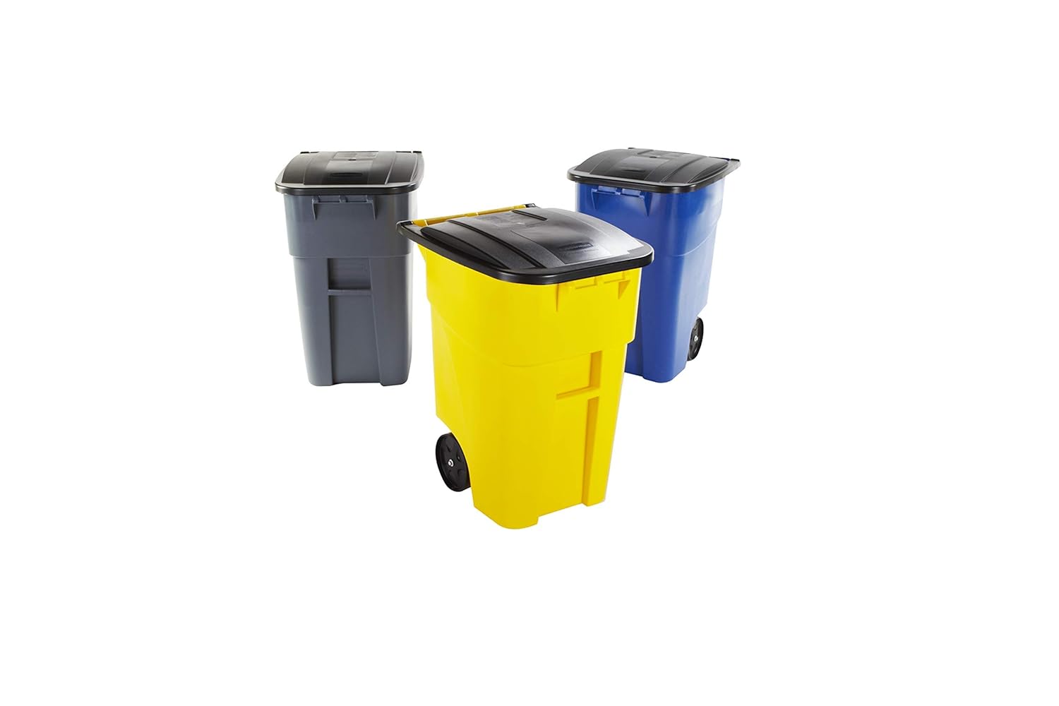 Rubbermaid Commercial Products Brute Rollout Trash/Garbage Can/Bin with Wheels, 50 GAL, for Restaurants/Hospitals/Offices/Back of House/Warehouses/Home, Gray: Waste Bins: Industrial & Scientific