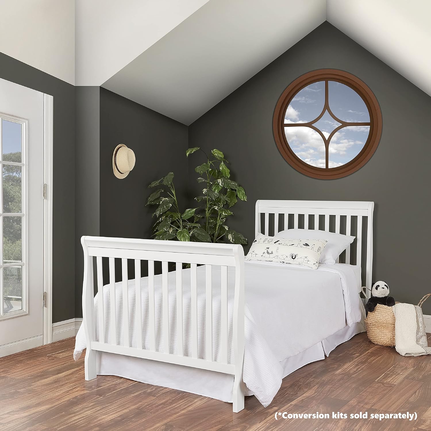 : Dream On Me Aden 4-in-1 Convertible Mini Baby Crib in White, GreenGuard Gold & JPMA, Sustainable Pinewood, Non-Toxic Finish, 3-Levels, Converts to Mini Day & Twin-Size Bed (Rail Sold Separately) : Baby