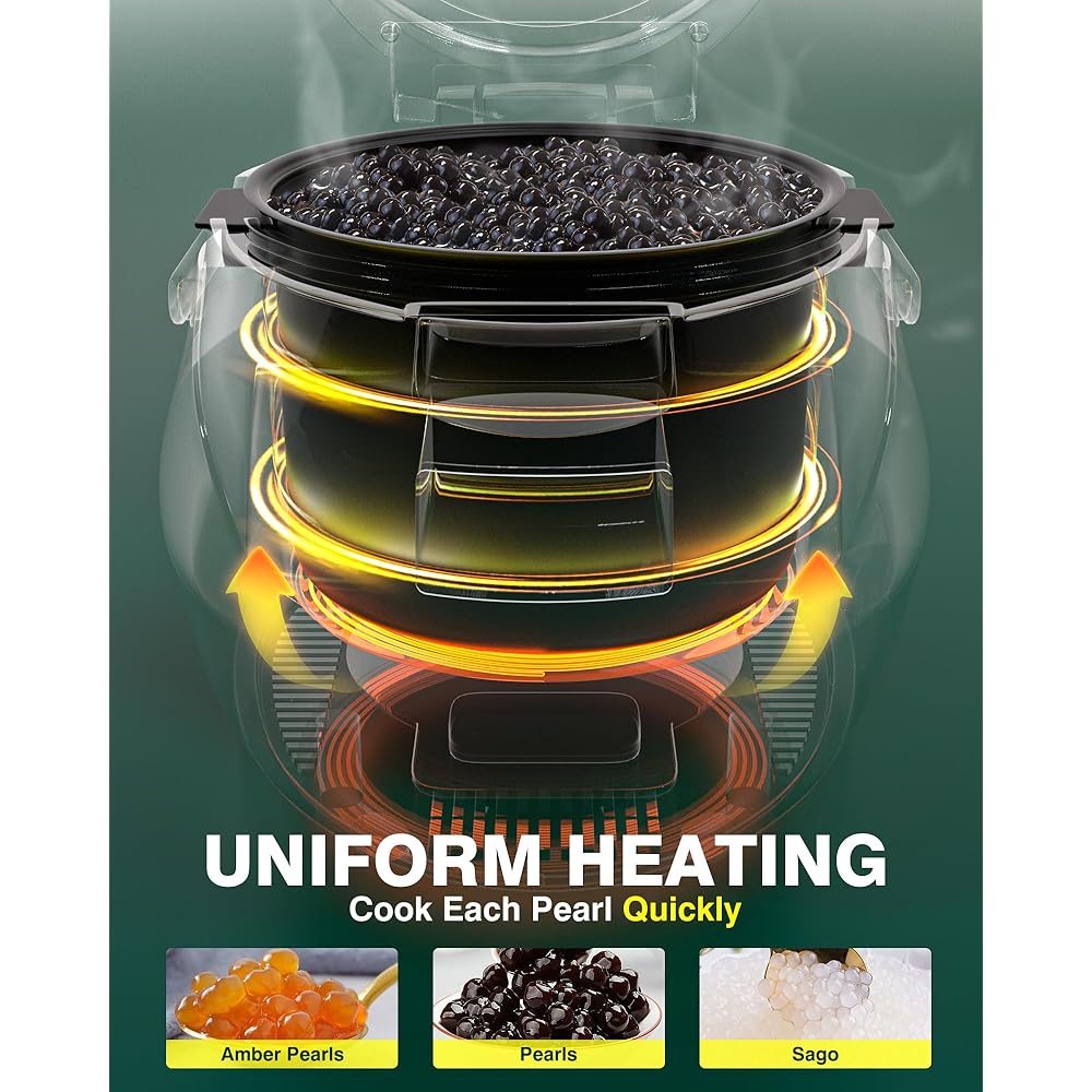 WantJoin Boba Cooker Machine - Commercial 8L Boba Cooking Pot Automatic Pearl Warmer Machine for Tea Milk Tapioca Pearls, 110V 1350W: Home & Kitchen