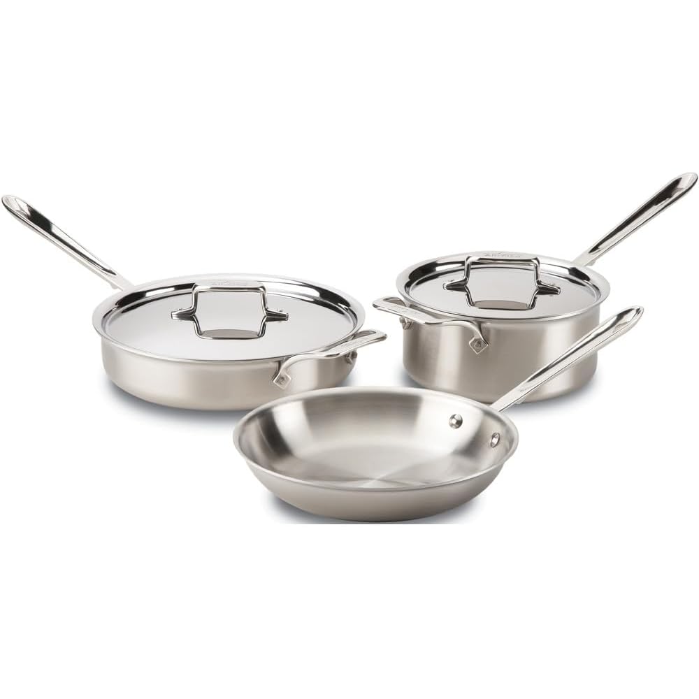 All-Clad D5 5-Ply Stainless Steel Cookware Set 5 Piece Induction Oven Broiler Safe 600F Pots and Pans Silver: Home & Kitchen