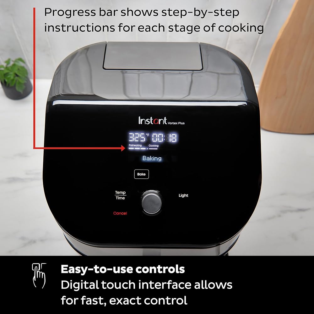 Instant Pot Vortex Plus 6QT Air Fryer with Odor Erase Technology,6-in-1 Functions that Crisps,Roasts, Broils,Dehydrates, Bakes & Reheats, 100+In-App Recipes, from the Makers of Instant Pot,1700W,Black : Home & Kitchen