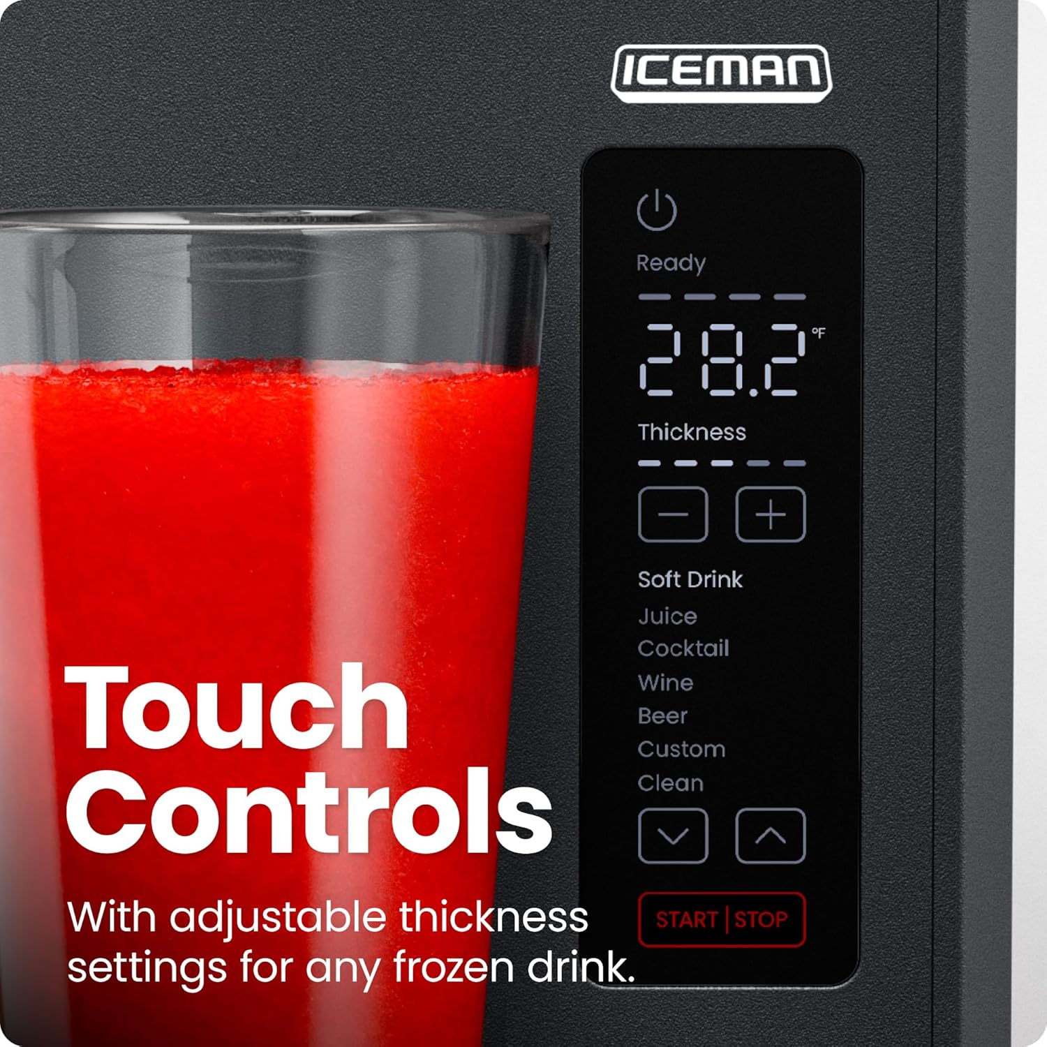 Iceman Slush-Ease Slushie Machine, Frozen Drink Maker & Slushy Machine with 5 Presets + Custom Option, Easy-Dispensing Lever for Frozen Margaritas, Frappes, and Slushies - Black : Industrial & Scientific