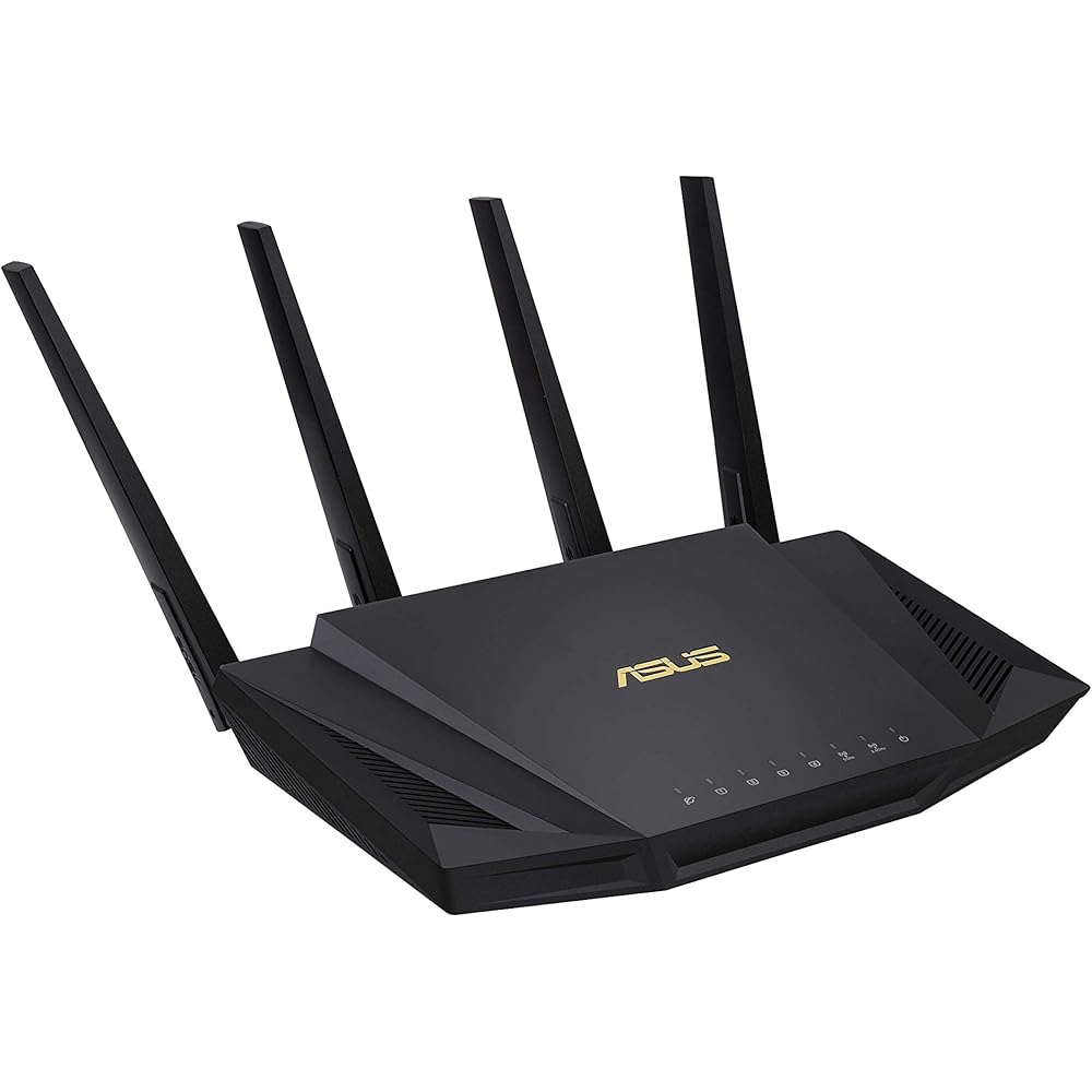 ASUS RT-AX3000 Ultra-Fast Dual Band Gigabit Wireless Router - Next Gen WiFi 6, Adaptive QoS, and AiProtection by Trend Micro | 1x WAN, 4x 1G LAN, 1x USB 3.0 - AiMesh Compatible