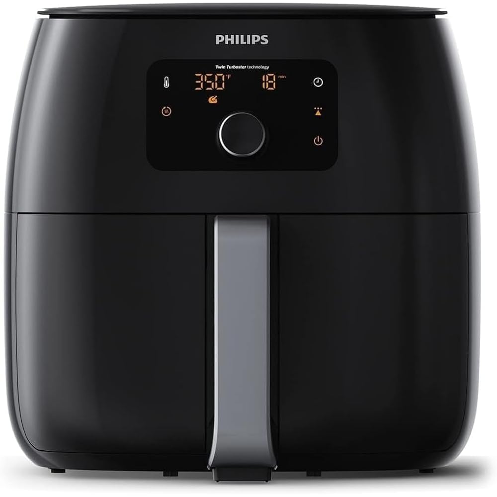 Philips Premium Airfryer XXL, Fat Removal Technology, 3lb/7qt, Rapid Air Technology, Digital Display, Keep Warm Mode, 5 Cooking Presets, HomeID App, Family Sized, Black (HD9650/96) : Home & Kitchen
