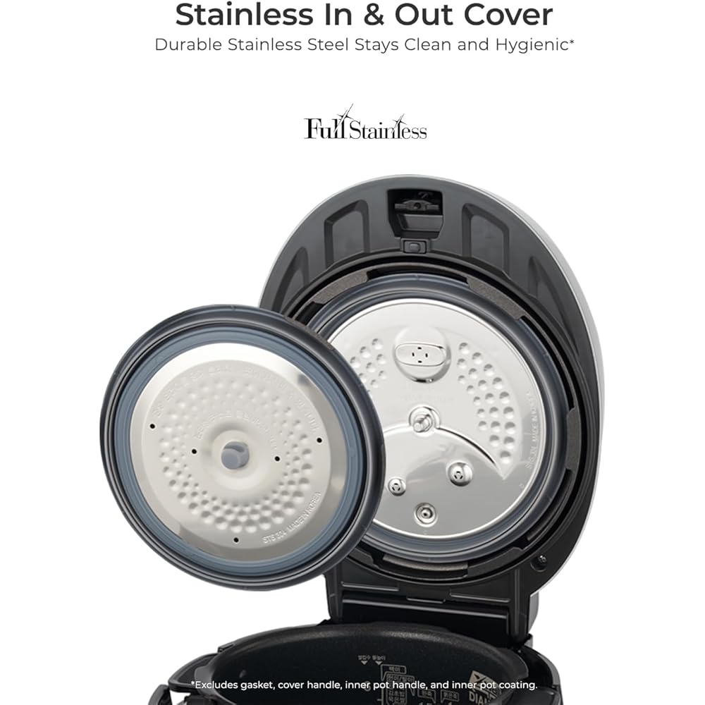 CUCKOO CRP-P0609S 6-Cup (Uncooked) / 12-Cup (Cooked) High Pressure Rice Cooker & Warmer with Nonstick Inner Pot, 12 Menu Options, Fuzzy Logic Tech, 3 Voice Guide, Auto Clean (Black/Copper): Home & Kitchen