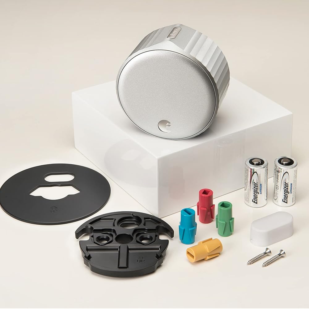 August Home, Silver Wi-Fi Connected Smart Keyless Entry Door Lock, Electronic Door Lock Fits Your Existing Deadbolt in Minutes,  AUG-SL05-M01-S01 -