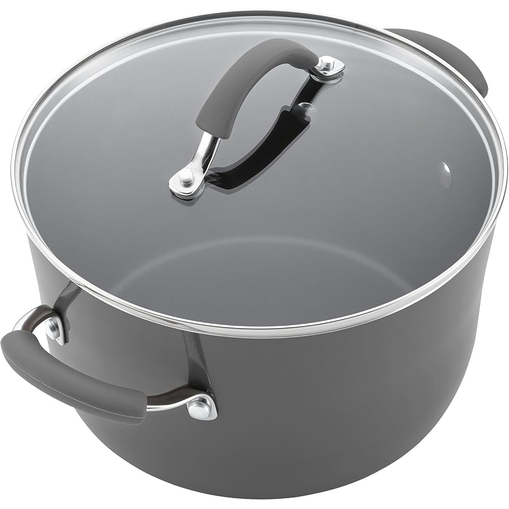 Rachael Ray - 16802 Rachael Ray Cucina Nonstick Cookware Pots and Pans Set, 12 Piece, Sea Salt Gray: Home & Kitchen