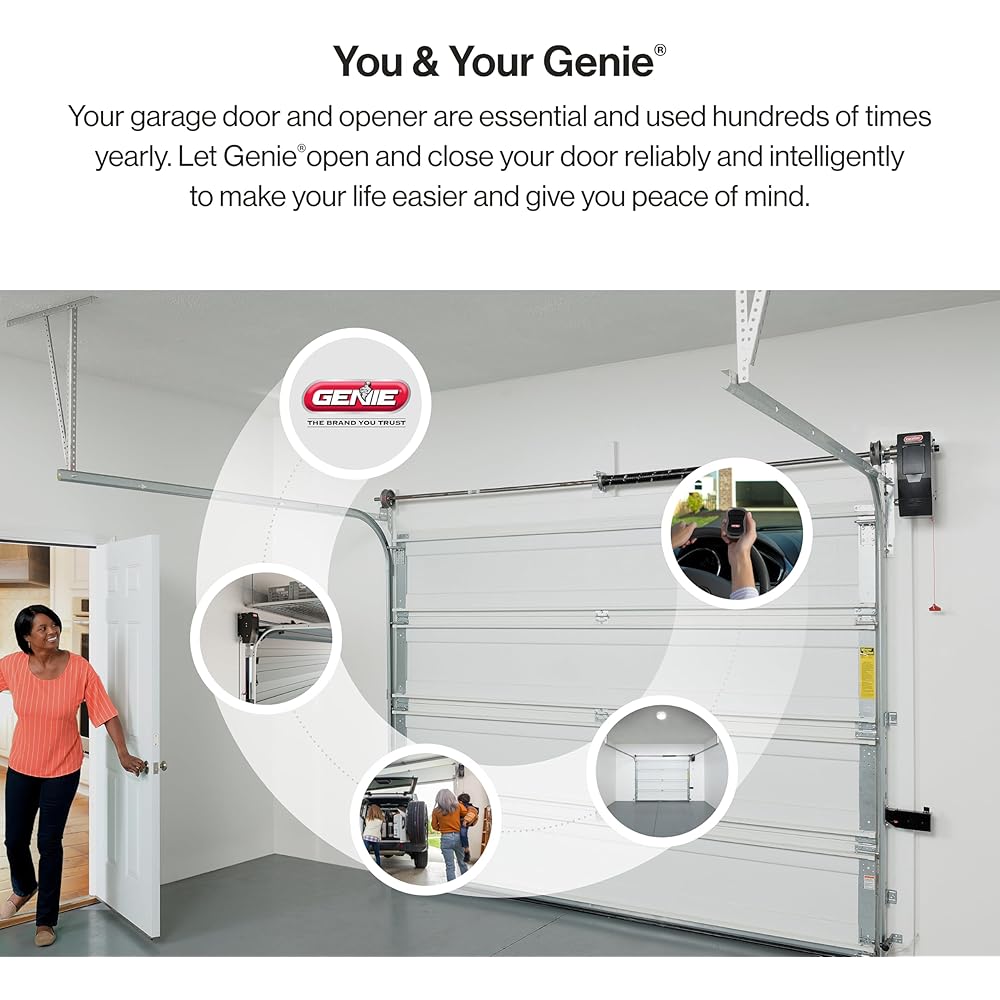 Genie 6072H-O Residential Wall Mounted Garage Door Opener, Black -