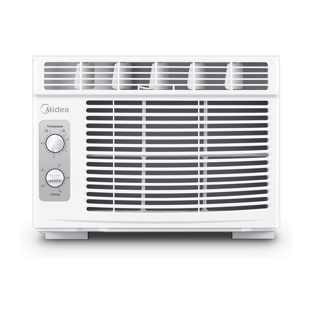 Midea 5,000 BTU EasyCool Small Window Air Conditioner - Cool up to 150 Sq. Ft. with Easy-to-Use Mechanical Controls and Reusable Filter, Perfect for Small Bedroom, Living Room, Home Office