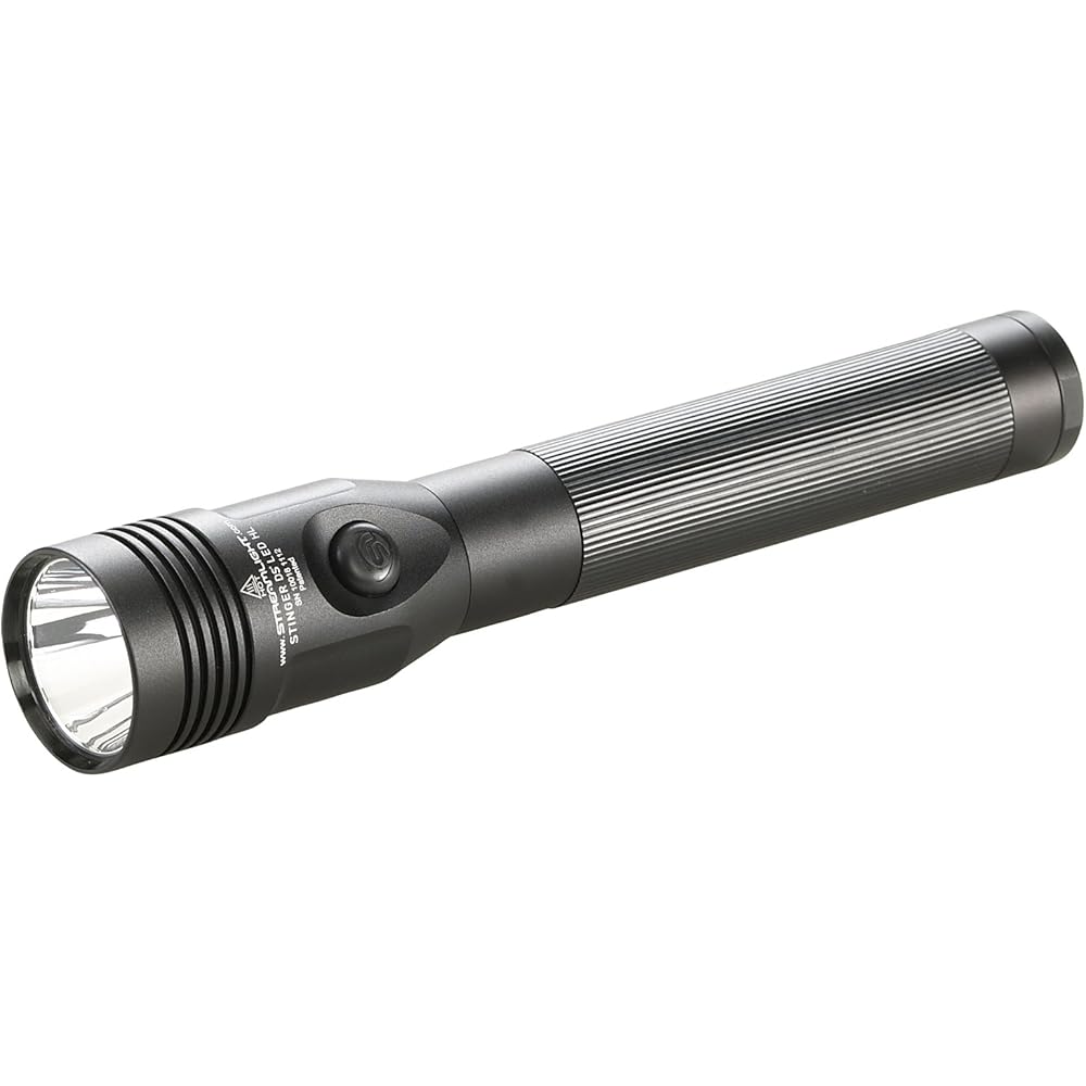 Streamlight 75458 Stinger DS LED HL 800-Lumen Rechargeable Dual Switch Flashlight with 120-Volt AC/12-Volt DC Smart Charge Piggyback Charger (NiMH), Black - Basic Handheld Flashlights -
