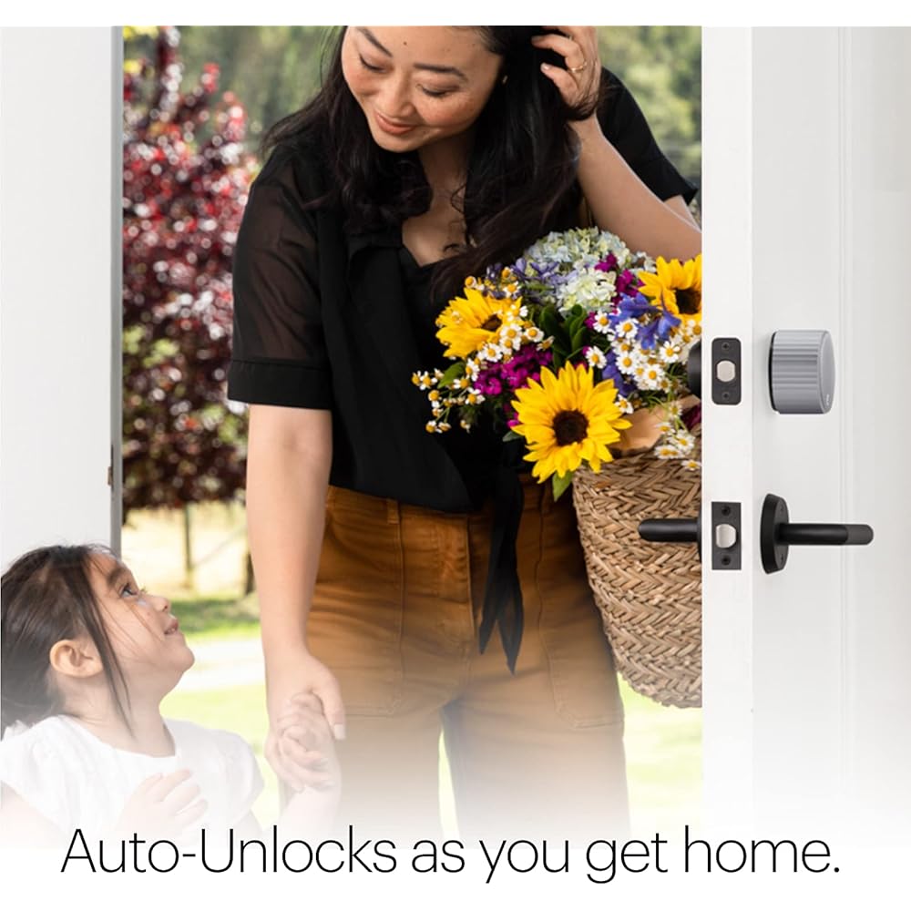 August Home, Silver Wi-Fi Connected Smart Keyless Entry Door Lock, Electronic Door Lock Fits Your Existing Deadbolt in Minutes,  AUG-SL05-M01-S01 -