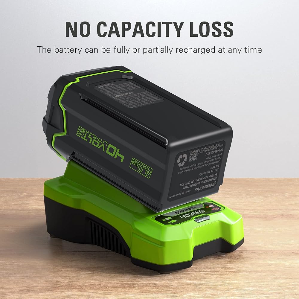 Greenworks 40V 4.0Ah Lithium-Ion Battery (Genuine Greenworks Battery / 75+ Compatible Tools) : Patio, Lawn & Garden