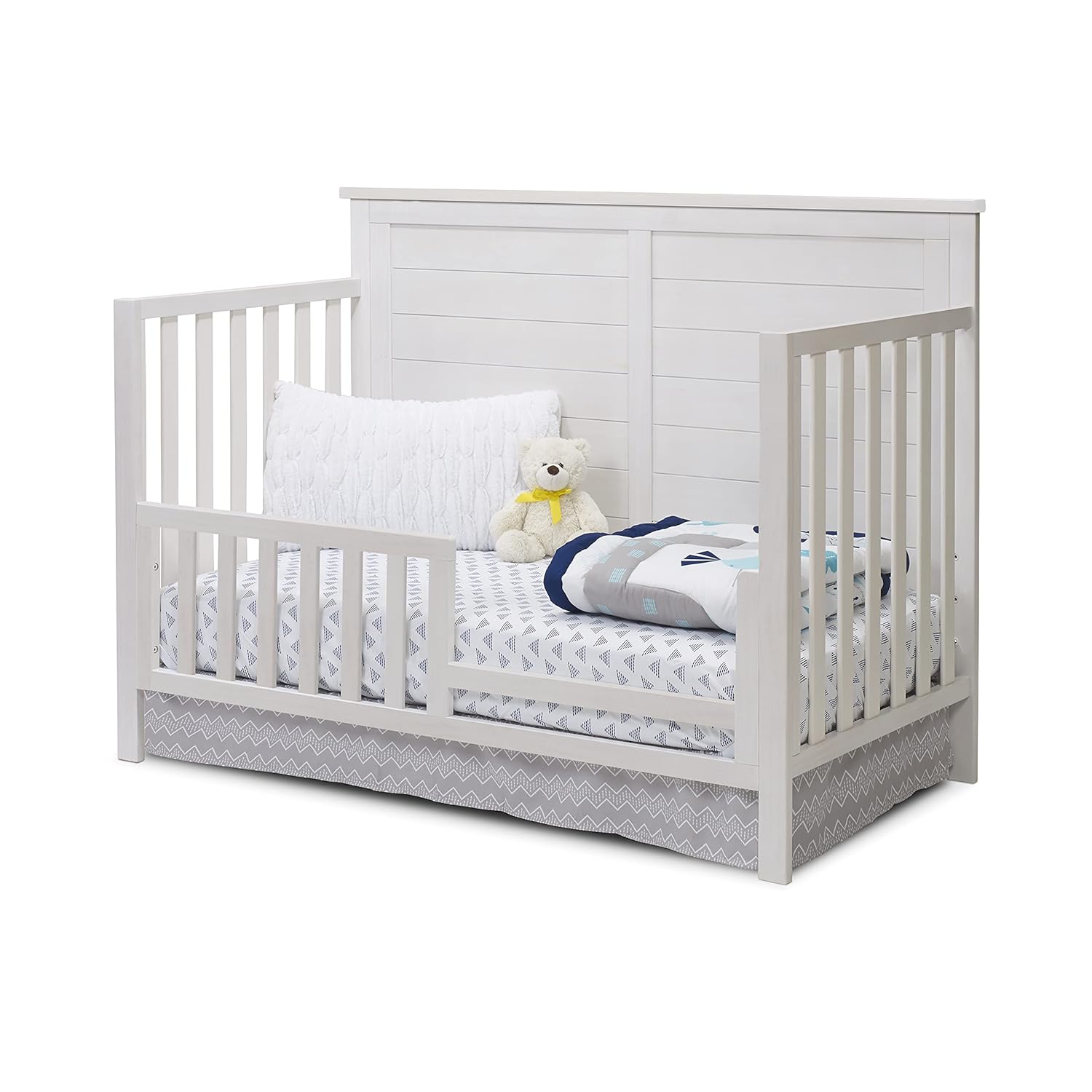 : Sorelle Furniture Farmhouse 3-Piece Nursery Set with 4-in-1 Convertible Crib, 4-Drawer Dresser, and Changing Table with Shelves, Baby Furniture Made of Wood, Non-Toxic Finish-Weathered White : Baby