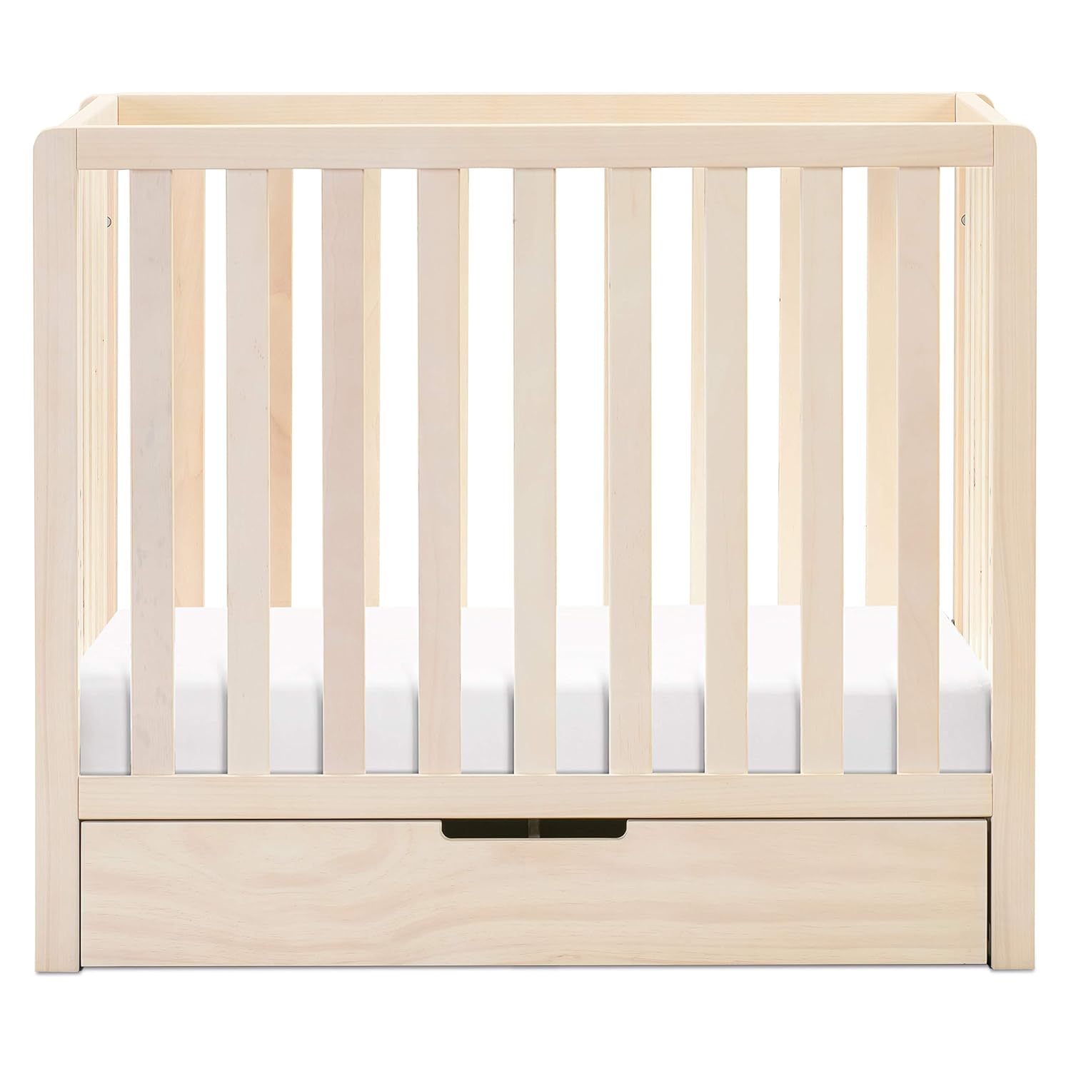 Carter's by DaVinci Colby 4-in-1 Convertible Mini Crib with Trundle Drawer in Washed Natural, Greenguard Gold Certified, Undercrib Storage : Baby