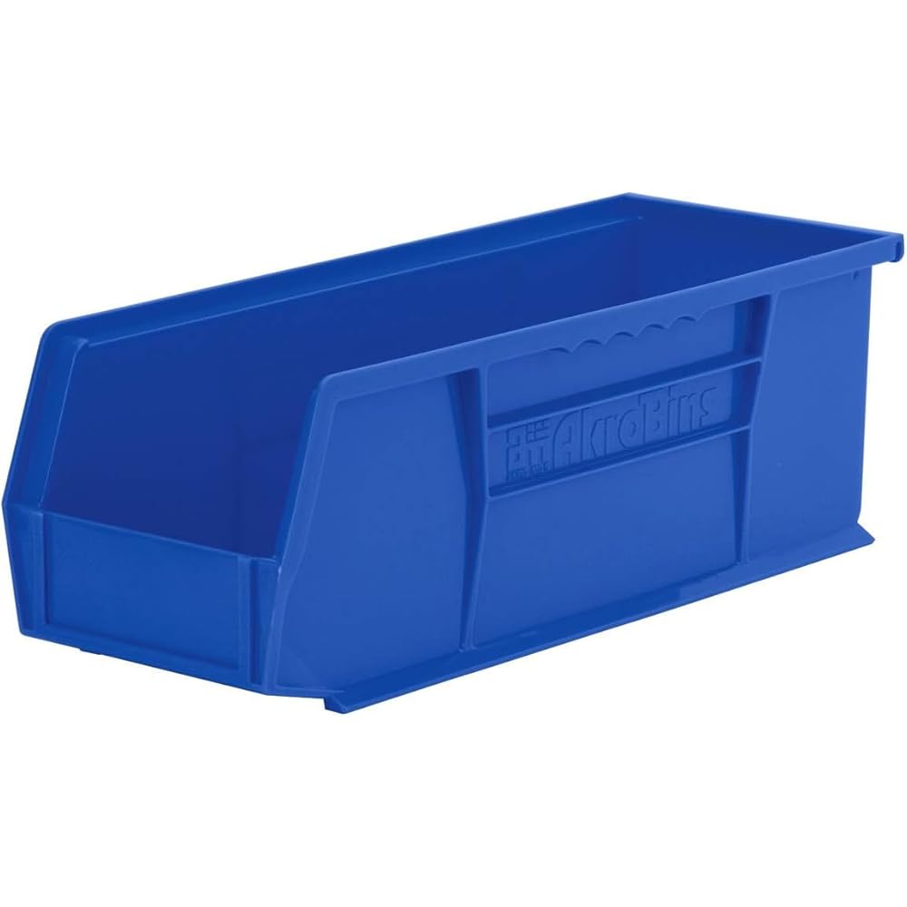Akro-Mils 30234 AkroBins Plastic Storage Bins, Space-Saving Stackable Bins for Garage, Pantry, Craft Organization, 15-
