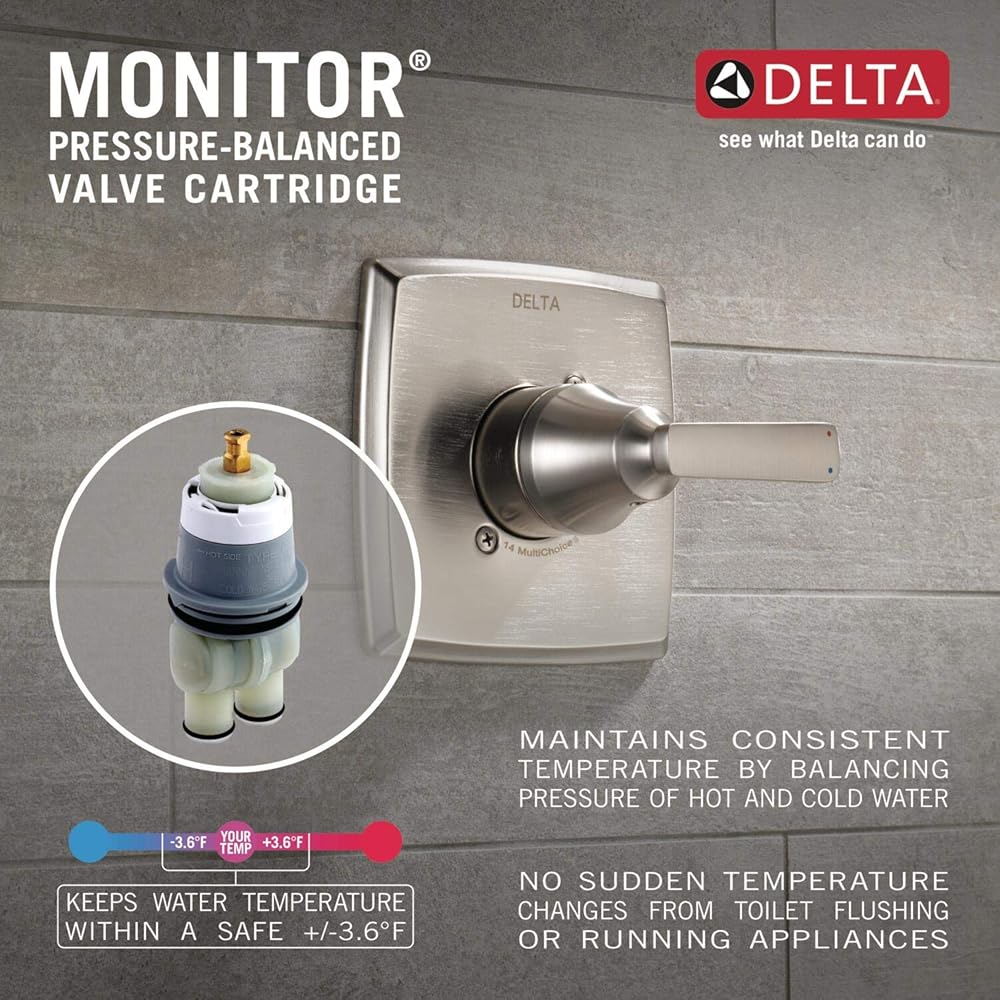 Delta Windemere 14 Series Bathtub and Shower Faucet Set, Oil Rubbed Bronze Shower Head and Handle Set, Valve Trim Kit, Oil Rubbed Bronze BT14496-OB (Valve Not Included) - Bathtub And Showerhead Faucet Systems -