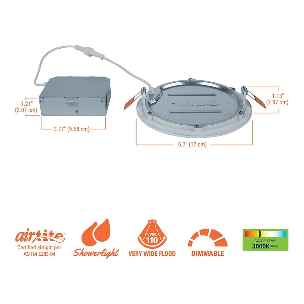 HALO HLBE 6-Inch Slim Canless Recessed Downlight for New Construction/Remodel - Contractor 24-Pack -