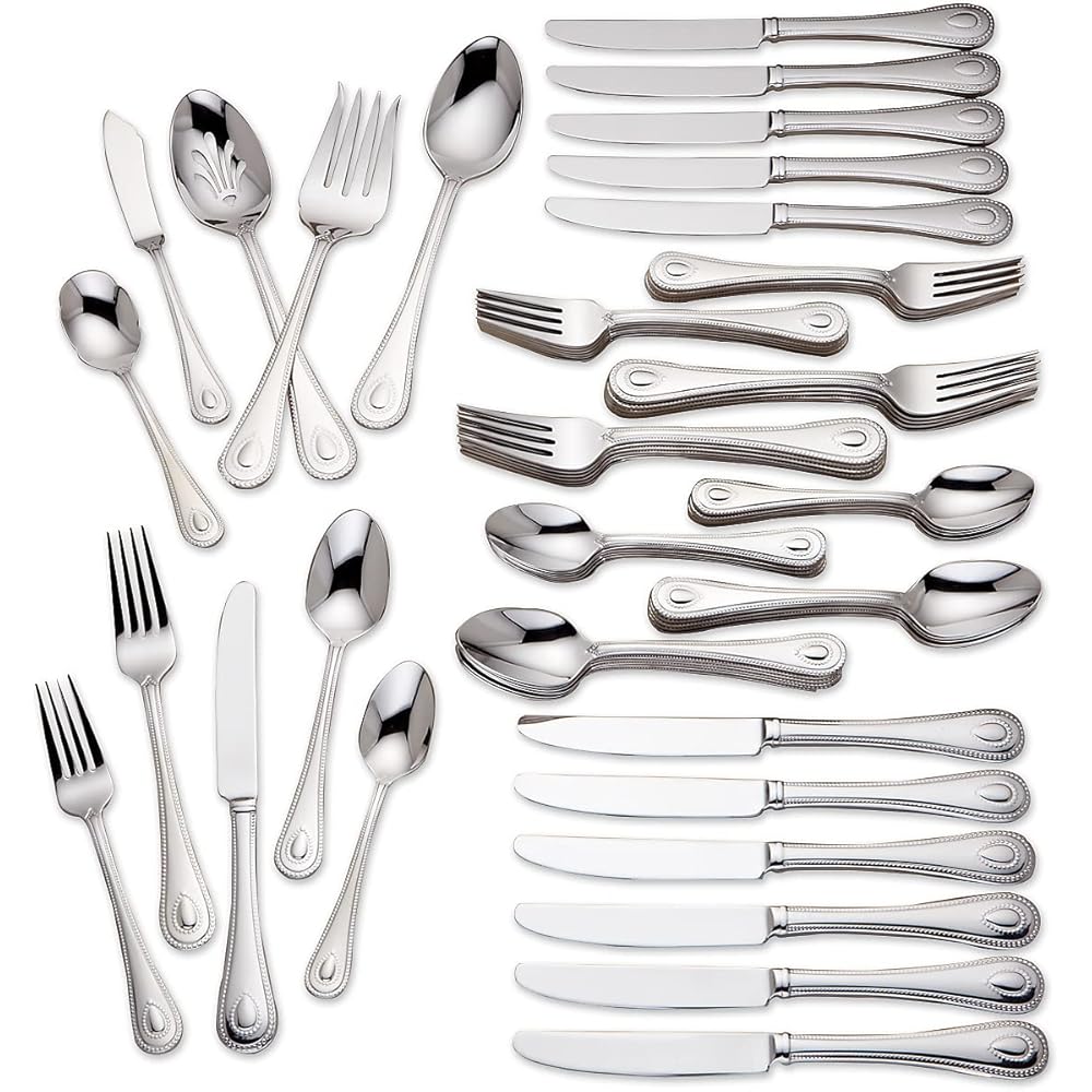 | Lenox 829739 French Perle Flatware Set, 11.30 LB, 65-Piece: Lenox Silverware: Serving Sets